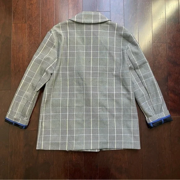 Zara Women’s Blazer Plaid Size S-M Gray Black Blue - Picture 5 of 6